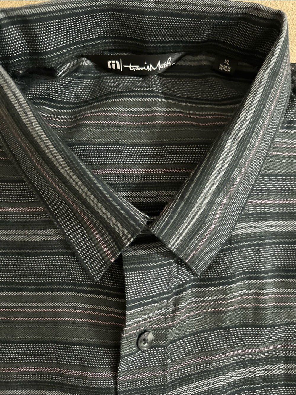 Travis Mathew Multi Colored Striped Button Down Shirt Sz XL EUC
